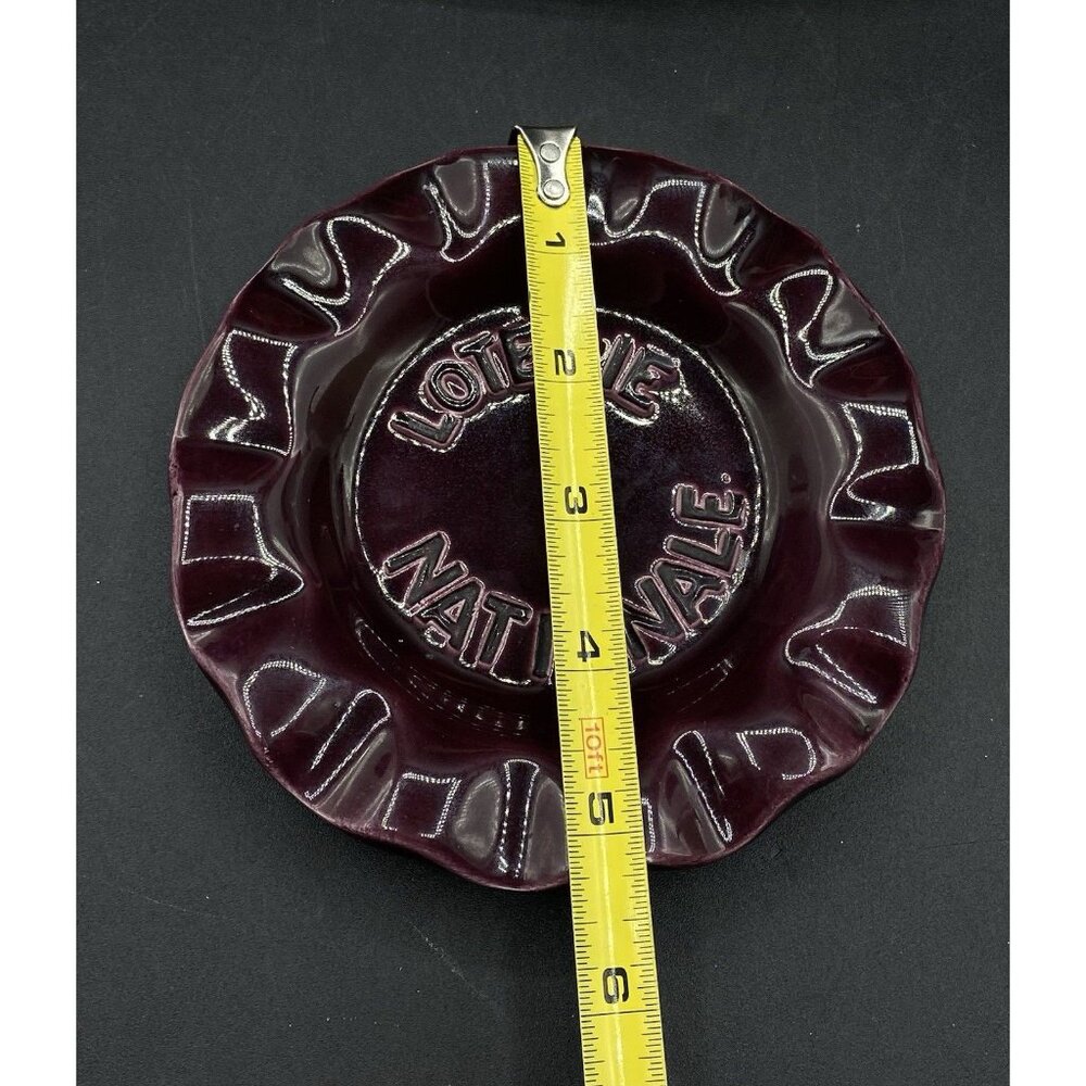 St Clement Pottery Maroon Loterie Nationale Ashtray France Dish Vintage - Picture 3 of 5
